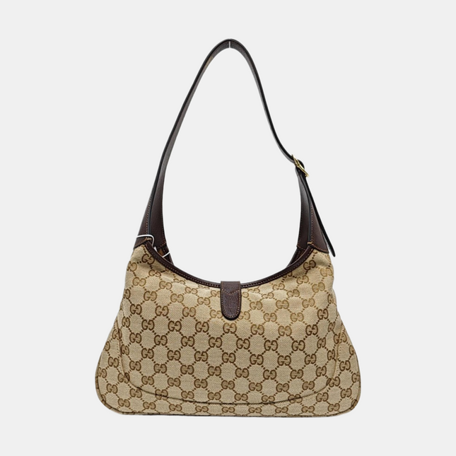 Sac porté épaule large Gucci Jackie 1961 camel avec bandoulière