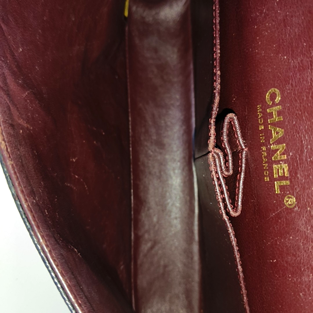 Chanel Classic Flap Medium Black Caviar Leather Double Flap Gold Hardware