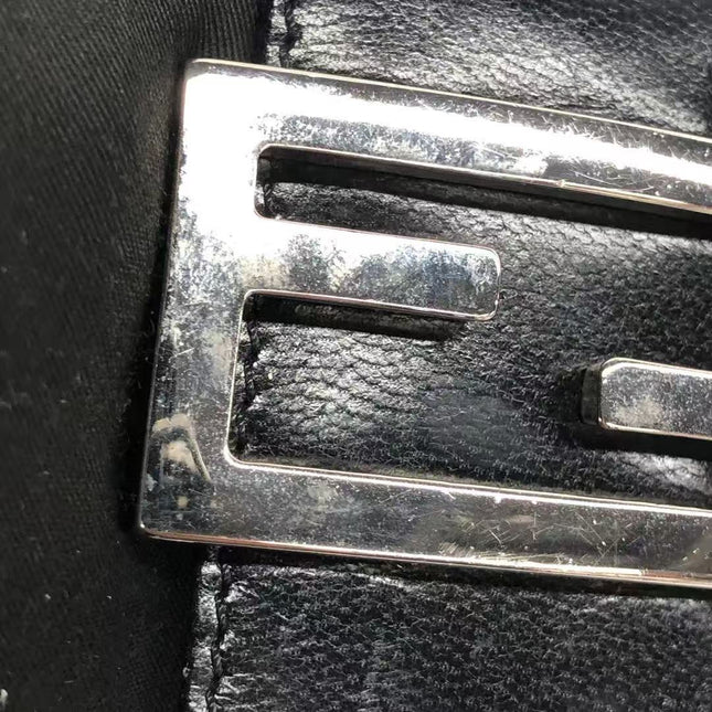 FENDI Mini Bucket White Heart Shaped Sequin Black Bag