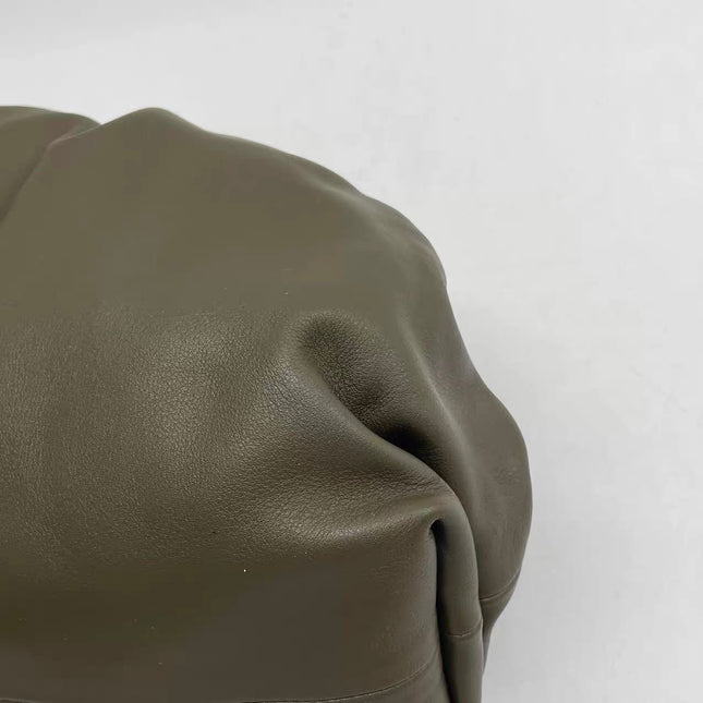 Bottega Veneta Pouch Calfskin Leather Dark Green Large