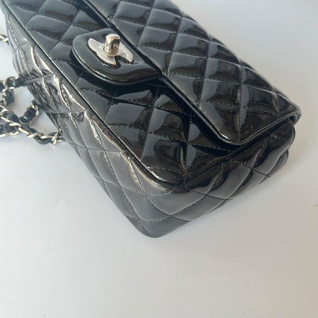 Sold Chanel Classic Flap Rectangular Mini Black Patent Leather Silver Hardware, 2012-2013