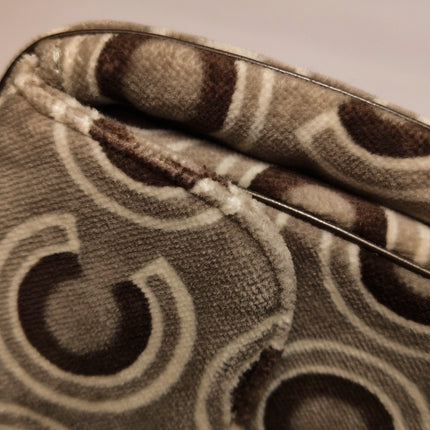 Chanel 2002 Coco Flap Top Handle Box Bag Velvet Grey