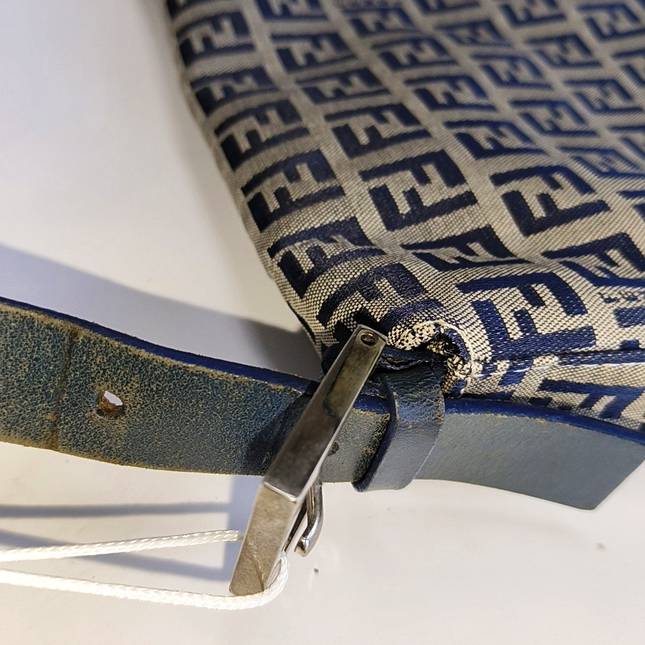 Sold Fendi Baguette Navy Zucchino Print Monogram