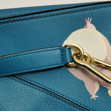 Loewe x Spirited Away Studio Ghibli Collection Puzzle Small Blue Crossbody Bag