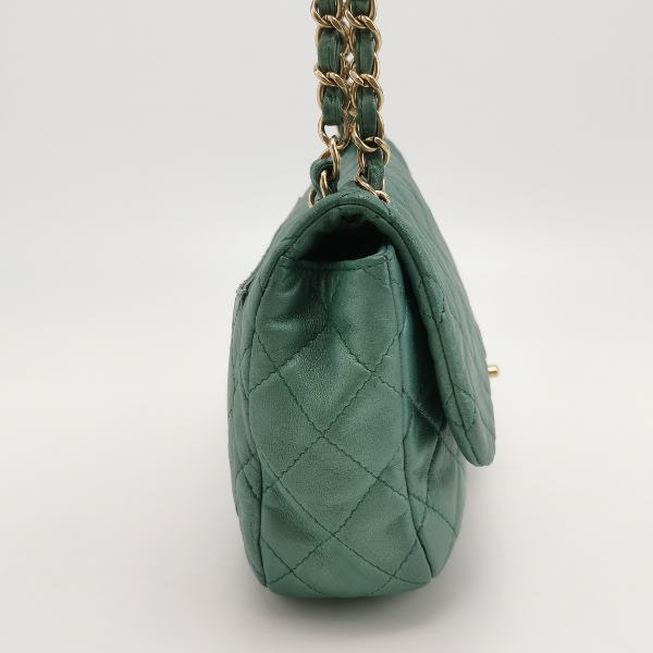 Chanel Classic Flap 2011 Large Teal Green Gem CC Turn lock