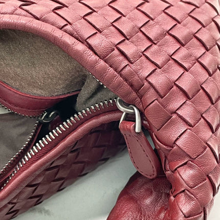 Sold Bottega Veneta Belly Hobo Intrecciato Burgundy Ancora Red Medium 45cm