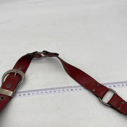 Dior Vintage Gaucho Large Red Leather Crossbody Bag