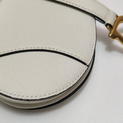Dior Saddle bag white grain leather mini size