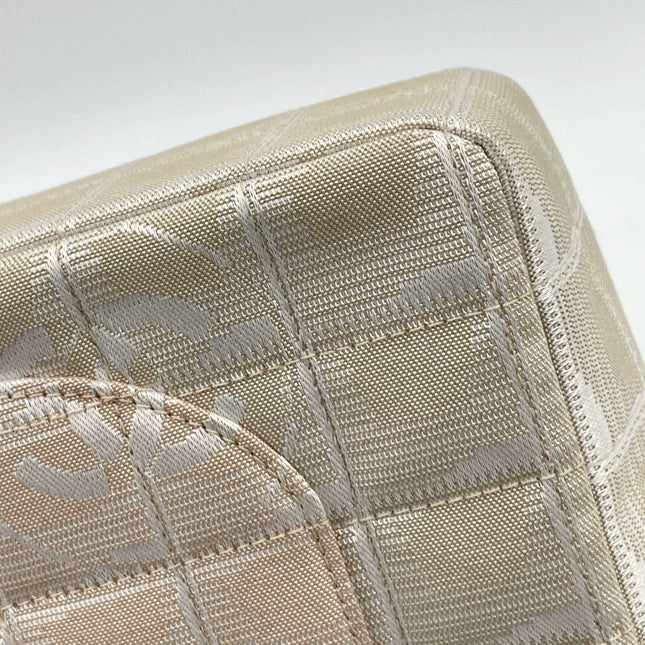 Chanel Beige Canvas Ice Cube Classic Flap 2000-2002 Travel Line Shoulder Bag