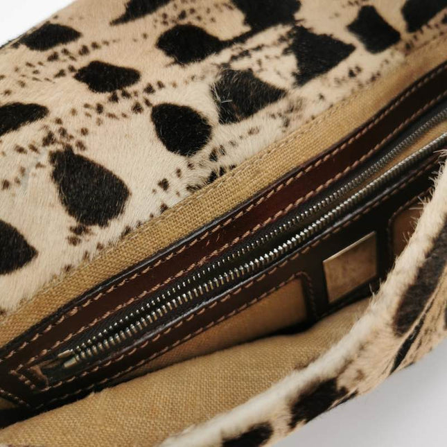 Sold Fendi Baguette Pony-style Calfskin Leather Brown Printed on Beige