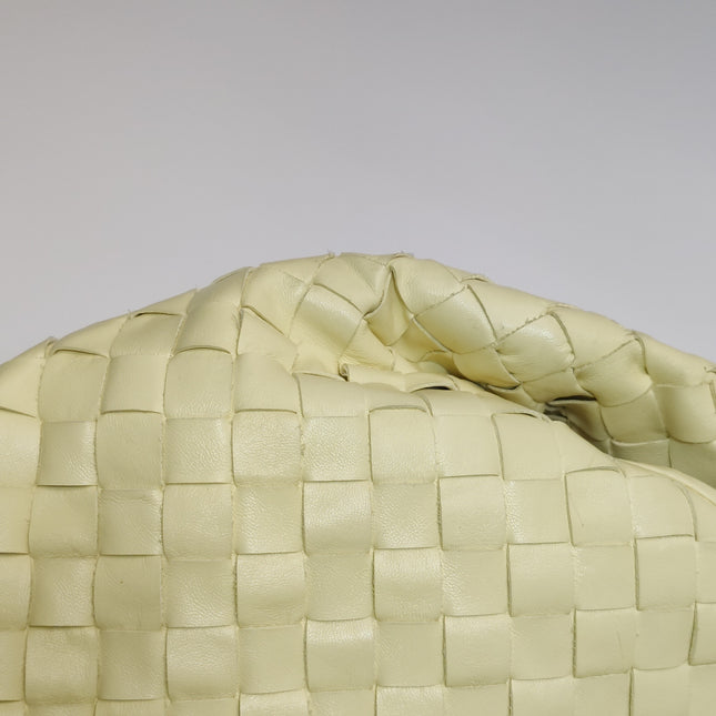 Bottega Veneta Hop Large Leather Pale Cream Yellow Hobo Bag