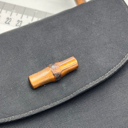 Gucci Bamboo 1947 Night Super Mini Black Nylon Evening Bag with Original Chain