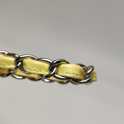 Chanel Classic Flap Rectangular Mini Yellow Patent Leather Silver HW, 2014-2015