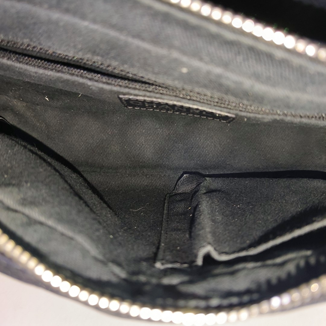 Chanel Medium Black Calfskin Leather Flap and Zipper Bag Silver Hardware, 2015