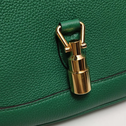 Gucci Jackie 1961 Green Grained Leather Bag Small with Adjustable Strap