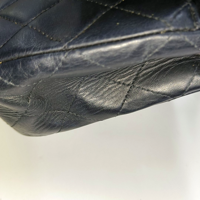 Chanel Timeless Classic Flap Medium Black Lambskin Leather Silver Hardware, 2009-2010