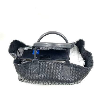 Bottega Veneta Cabat Large Intreccio Leather Tote Bag Black 40cm