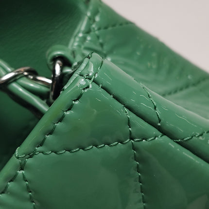 Chanel Classic Flap Rectangular Mini Green Patent Leather Silver Hardware 2016-2017