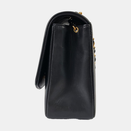 Chanel Diana CC Flap Bag Medium Vintage Black Lambskin Leather with 24k Gold HW, 1991-1994