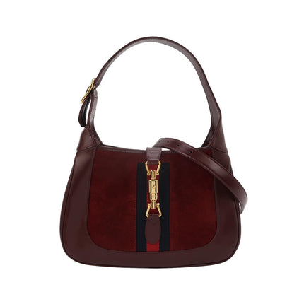 Gucci Jackie 1961 Small Burgundy Suede and Leather Bag