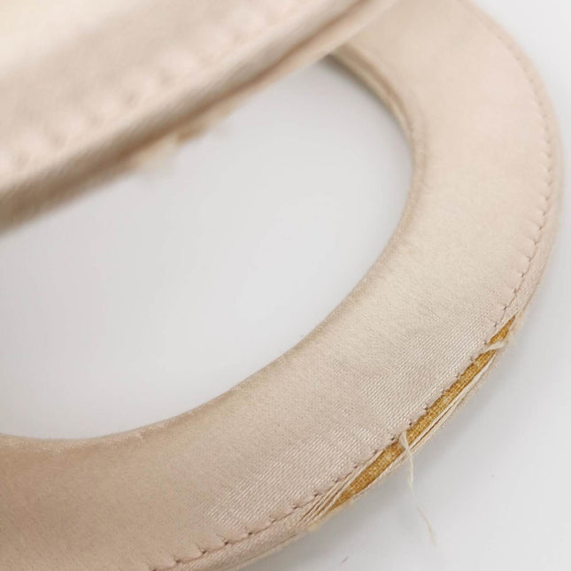 Sold Lady Dior Mini 2004 Beige Silk Handbag Silver Hardware