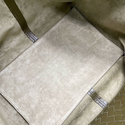 Bottega Veneta Cabat Tote Olive Green Suede Leather 38cm