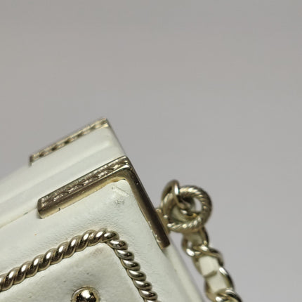 Chanel Coco in Ritz Key Card Minaudiere Limited Edition Cream White Lambskin Clutch Gold Hardware