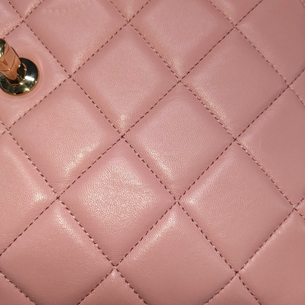 Chanel Trendy CC Flap Bag Pink Cannage Lambskin Leather Gold Shoulder Chain