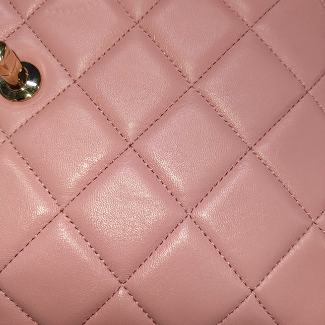 Chanel Trendy CC Flap Bag Pink Cannage Lambskin Leather Gold Shoulder Chain