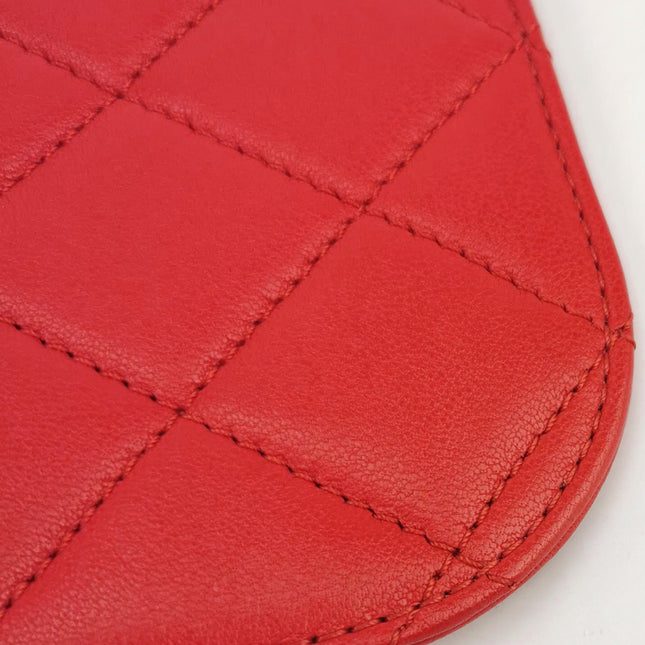 Chanel Chain Infinity Top Handle Caviar Leather Flap Satchel Red