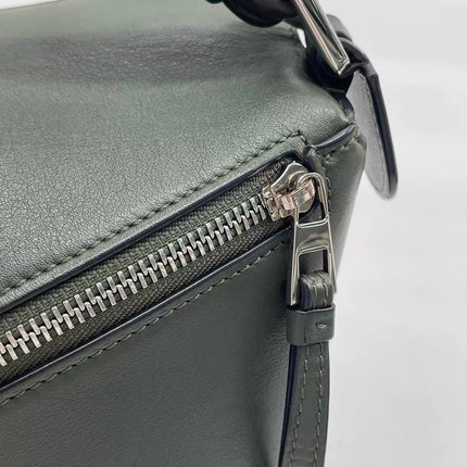 Loewe Puzzle Edge Braided Handle Small Dark Green Nappa Calfskin leather Crossbody bag
