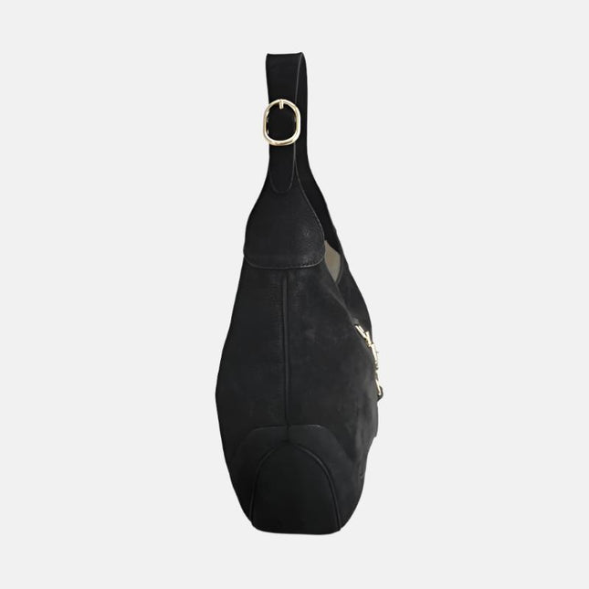 Gucci Jackie 1961 Medium Black Suede Leather Bag