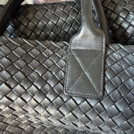 Bottega Veneta Cabat Large Intreccio Leather Tote Bag Black 40cm