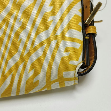 Fendi Baguette 1997 Re-edition Yellow Psychedelic Print Canvas Shoulder Bag