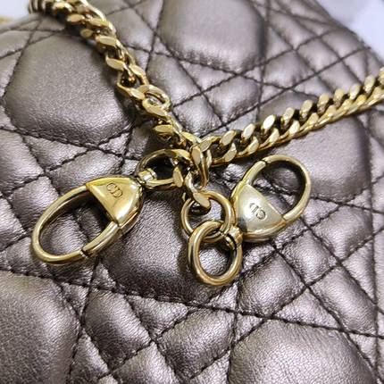 Lady Dior Mini Metallic Copper Gold Cannage Lambskin Gold Hardware Chain Strap