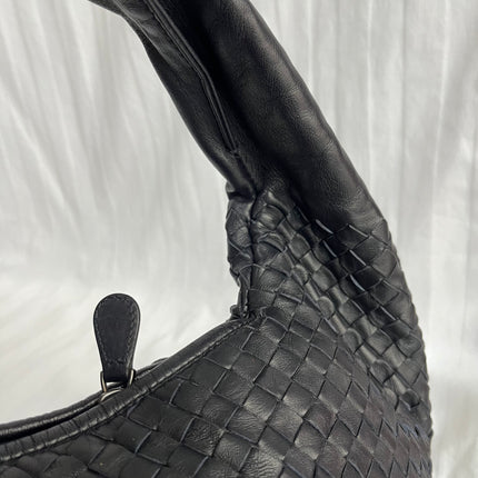 Bottega Veneta Belly Hobo Intrecciato Black Leather Maxi 50cm