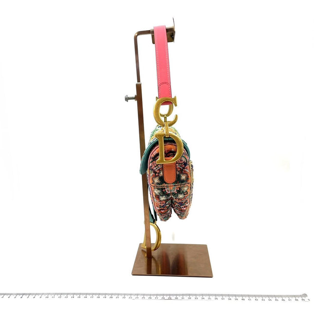 Sold Dior In Lights Saddle Medium Multicolor Beads and Calfskin Leather Shoulder Bag