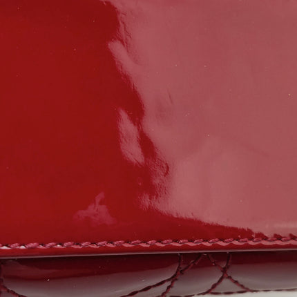 Lady Dior Mini 2019 Red Patent Leather Gold-tone Chain Strap