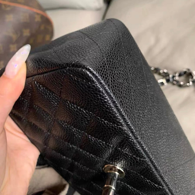 Chanel Classic Flap Mini Black Caviar Silver Hardware 2017-18