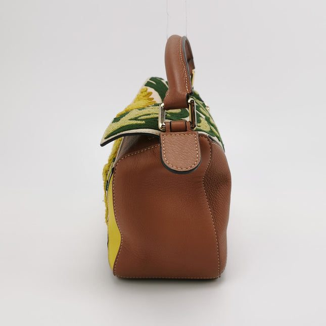 Loewe x William De Morgan Puzzle Small Embroidered Brown Yellow Multicolor