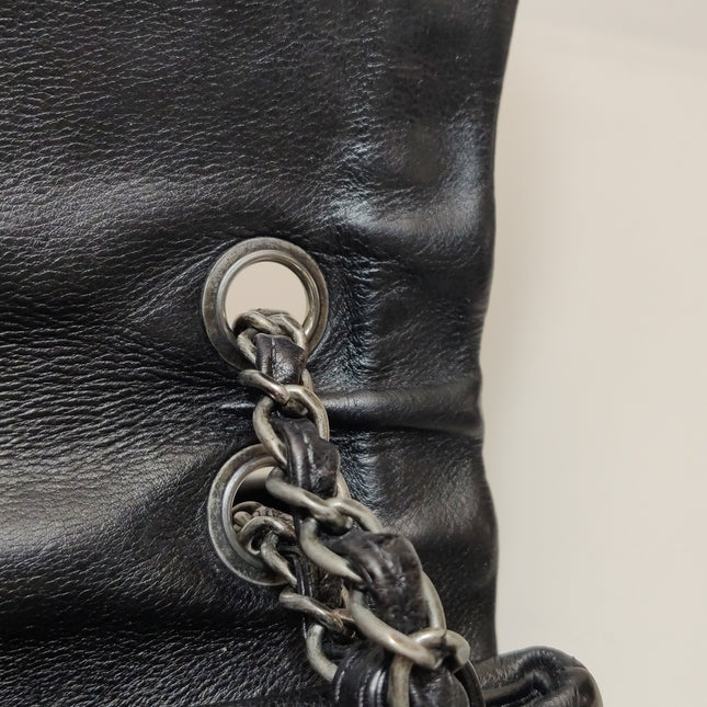 Chanel Istanbul Flap Bag 2011 Medium Leather and Knot Chain Redyed Black