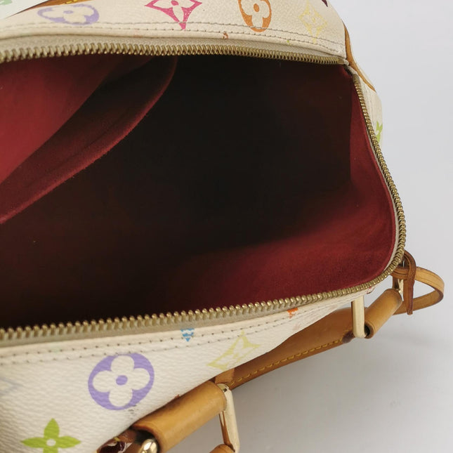 Louis Vuitton x Takashi Murakami Speedy 30 Lock White Multicolor