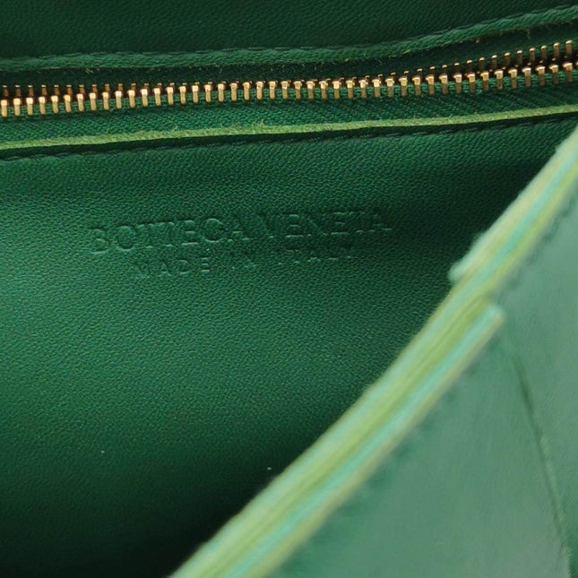 Sold Bottega Veneta Cassette Green Leather Crossbody Bag