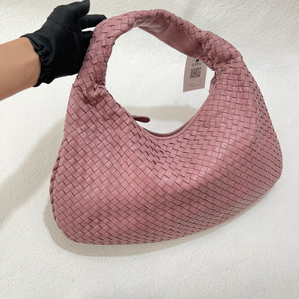 Sold Bottega Veneta Veneta Hobo Medium Cherry Blossom Pink Intrecciato Leather Bag 40cm