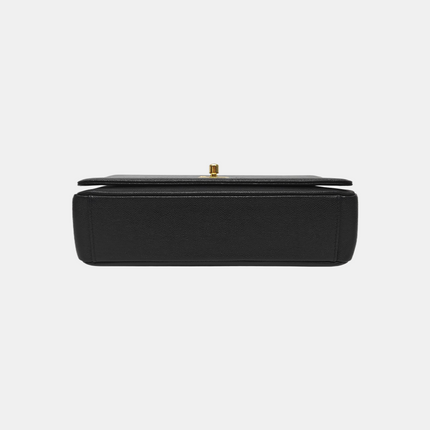 Chanel Captain Gold Small Flap Bag Black Caviar Leather Shoulder Bag