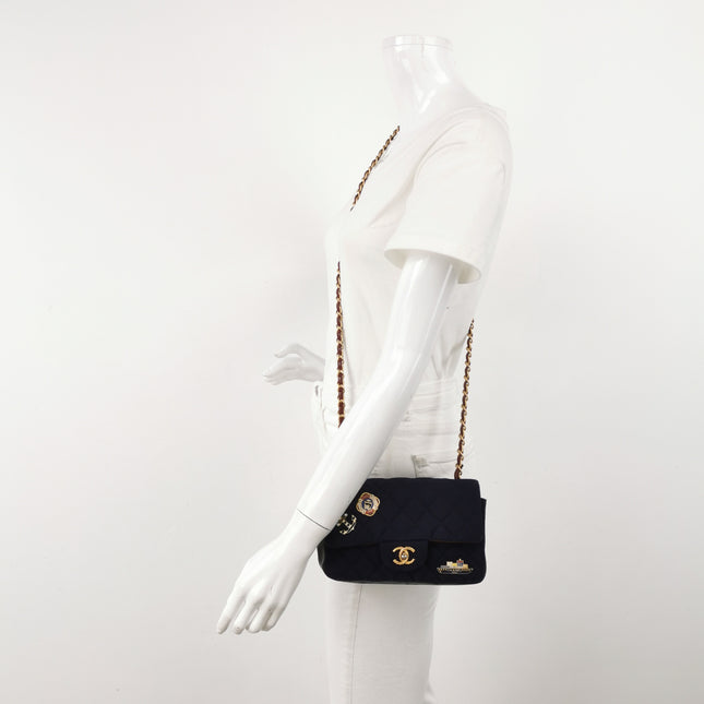 Chanel Classic Flap Mini Métiers d'Art Paris-Hamburg 2018 Wool Nautical Charms