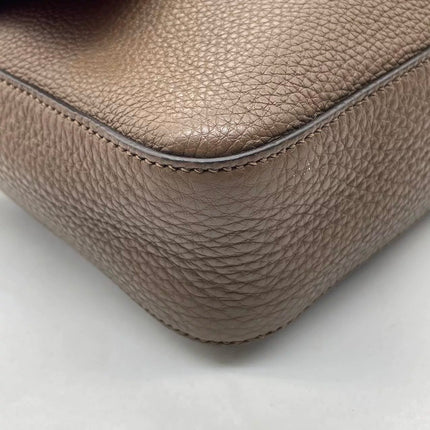 Fendi Baguette Selleria Calfskin Leather Crossbody Bag Large Brown