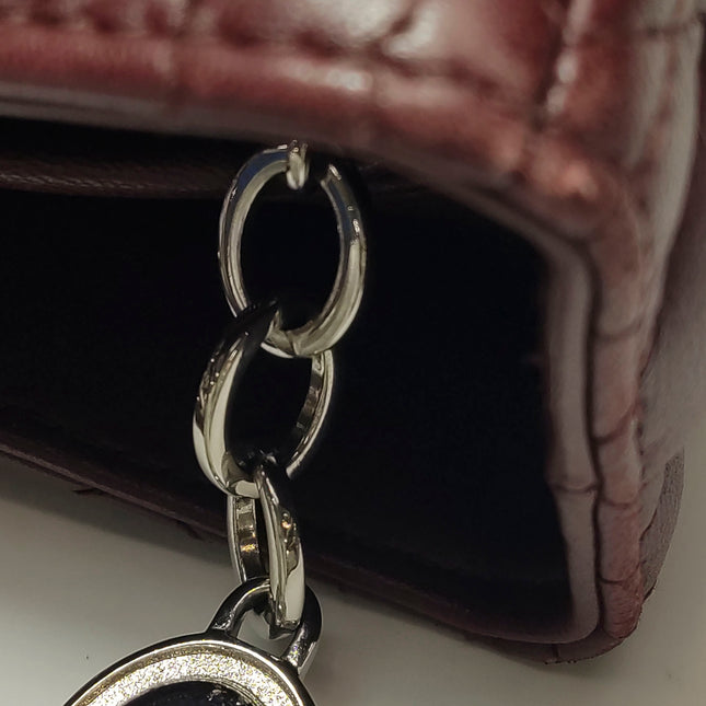Lady Dior Large Bag Burgundy Lambskin Cannage Leather