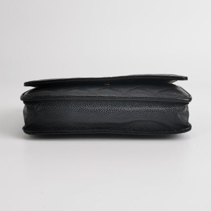 Chanel Wallet on Chain Classic Flap Black Caviar Leather Gold Hardware 2018-19