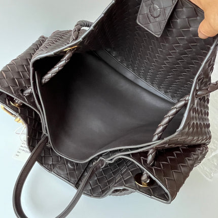 Bottega Veneta Andiamo Large Dark Chocolate Brown Handbag